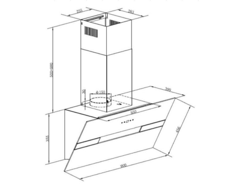 Ariston Hotte 90cm Cheminee Inox - HHPC 9.5F AM X